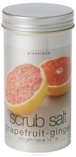 Скраб для тела в бане, greenland скраб-соль "fruit emotions" для ванны, с грейпфрутом и имбирем, 400 г