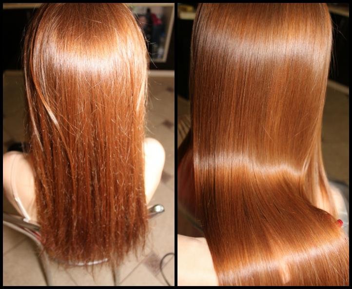 Полировка волос - фото до и после